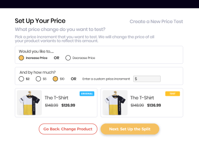 Step 2 — set the price change